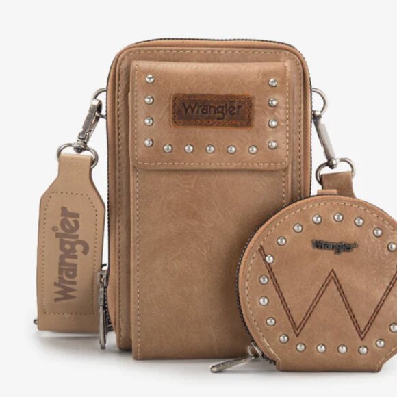 Wrangler Studded Cell Phone Crossbody Purse - Picture 1 of 5